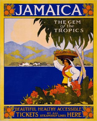 Jamaica - The Gem Of The Tropics Vintage Travel Art Poster Advertisement