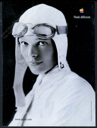 1998 Apple Computer Amelia Earhart Photo Think Different Vintage Print Ad
