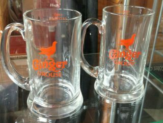 2 X Ginger Grouse Pint Glass Tankards - - Famous - Bar Pub Man Cave
