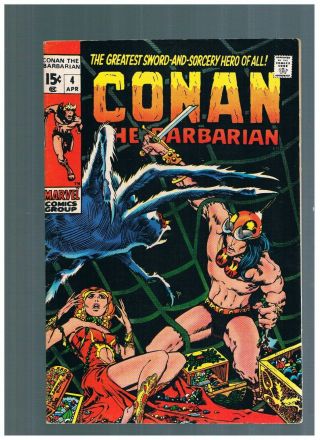 Marvel Conan Barbarian 4 Bronze Age Vf - /vf Tower Of The Elephant Barry Smithi