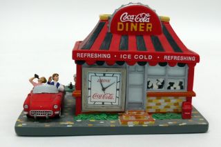 1999 Coca Cola Retro Diner Drive Thru W Car Whimsical Mini Clock