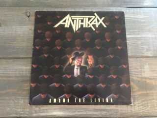 Anthrax Among The Living 1987 Lp Record Island Records W/lyric Sheet Thrash Rare