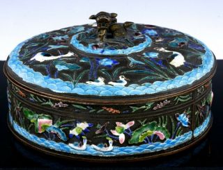 2 1900 CHINESE SILVERD BRONZE CANTON ENAMEL SCENIC & PRECIOUS OBJECTS JARS BOXES 3