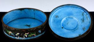 2 1900 CHINESE SILVERD BRONZE CANTON ENAMEL SCENIC & PRECIOUS OBJECTS JARS BOXES 4