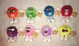 8 M&m`s Mini Swarmees Plush Collectible Set With Tags 1998