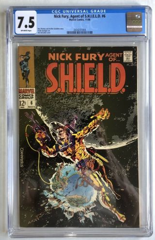 Nick Fury Agent Of Shield 6 (1st Series 1968) Cgc 7.  5 Classic Steranko Cover