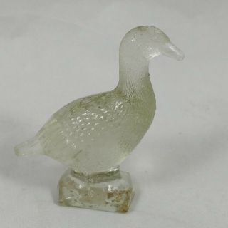 Small Glass Goose Figurine Geese Waterfowl Anatidae Chen 2.  5 "