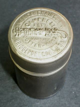Vintage Hammer - Lock Campbell Cotter - Pins,  Embossed Brass Tin,  & Full