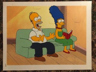 The Simpsons Animation Cel 8 " X 10 " - Homer And Marge Simpson