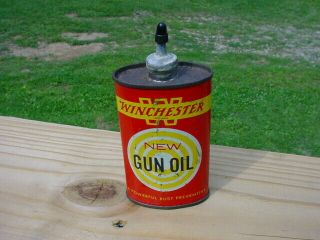 Vintage Winchester Lead Top Handy Gun Reel Oiler Oil Tin Can