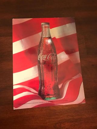 1984 Vintage 8x11 Print Ad For Coca - Cola Coke Bottle Us American Flag Olympics