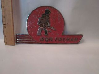 Iron Fireman Boiler Nameplate Sign Advertising Vintage Emblem Advertising