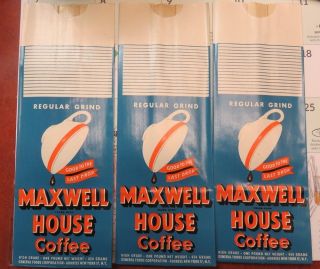 (3) Vintage Maxwell House Advertising Bags