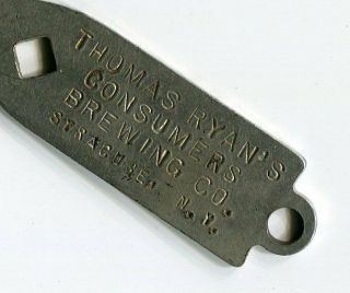 Pre Pro Figural Beer Bottle Opener Thomas Ryan ' s Consumers Brewing Syracuse NY 3