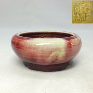 A230 Chinese Porcelain Suiu Water Pot Of Cinnabar Glaze Shinsha With Name Of Era
