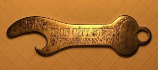 Vintage Early Drink Iron City Beer Bottle Opener Pittsburgh Brewing Co.