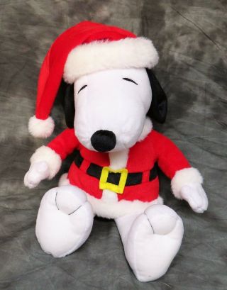Hallmark 14 " Plush Santa Snoopy Plush Peanuts Gang