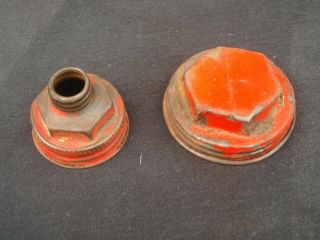Vintage Metal Double Gas Can Lid Cap 3/4” & 1 3/4” And 2 1/2 " Vent Cap