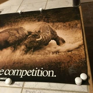 Vintage US WEST Telephone Poster Rare 27X35 Bring On the Competition.  Buffalos 3