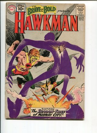 Brave And Bold 36 Gd - Vg Hawkman 1st Shadow - Thief Kubert C/a 1961