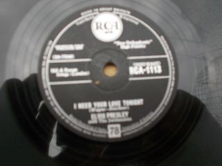 Elvis Presley - I Need Your Love Tonight - Rca 1113 (rare On 78) Ex (see More)