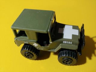 Matchbox 1981 Army Jeep 4x4 Military Medical Rare Htf Green With Crosses China