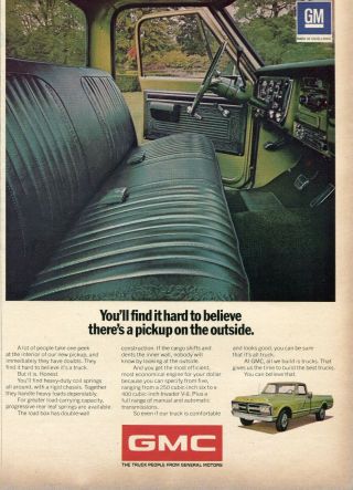 1971 Print Ad Of General Motors Gm Gmc Sierra Grande Farm Pickup Truck