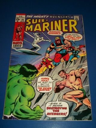 Sub - Mariner 35 Bronze Age 2nd Defenders Vf Beauty Silver Surfer Avengers