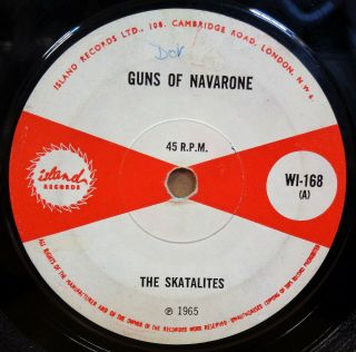 The Skatalites Guns Of Navarone / Marcus Garvey Uk Island Records 7 " Wi168 Clip