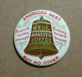The Bell Roasted Coffee,  J.  H.  Bell & Co.  Chicago,  Ill. ,  Pocket Mirror,  1900 