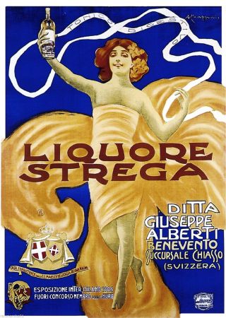 Liquore Strega Alcohol Vintage European Food Wine Advertisement Art Poster Print