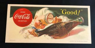 Antique Coca Cola Cardboard Sign 1953 Rare Vintage (mo1)