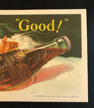 Antique Coca Cola Cardboard Sign 1953 Rare Vintage (Mo1) 2