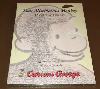 That Mischievous Monkey Curious George Laser Stationary Set 40pgs 20 Env