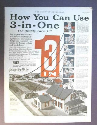10 By 14 1924 3 In One Oil Ad How You Can Use The Quality Farm Oil