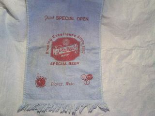 Point Special Beer Bowling Towel Plover Wisconsin Open,  Ricks Bowl,  Pba,  Wisc