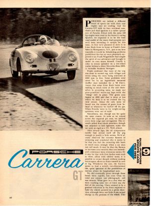 1959 Porsche Carrera Gt Rare 2 - Page Article / Ad