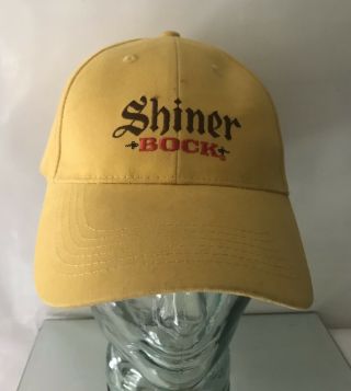 Shiner Bock Baseball Hat Cap Adjustible Size Yellow