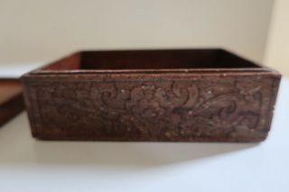 Antique Chinese Carved Soapstone Box & Lid 3