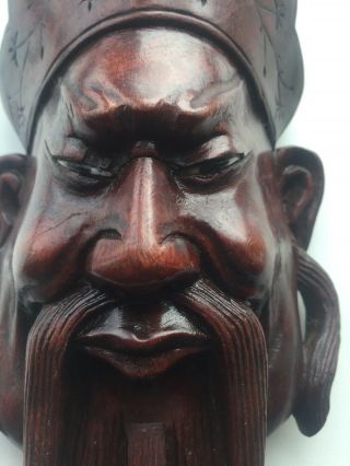 Vintage Japanese Wooden Face Mask Carving 2