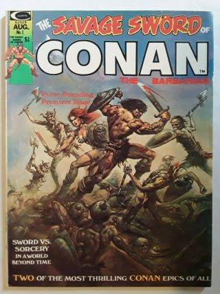 The Savage Sword Of Conan The Barbarian.  Vol.  1 No.  1 Aug.  1974.  Vf