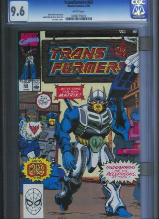 Transformers 63 Cgc 9.  6 White Pages.  Unrestored.