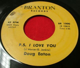 DOUG EATON 45 rpm Braxton BR 1000 private funk/soul unknown VG, 2