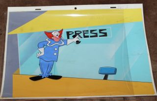 Bozo The Clown Animation Cel Hand Painted Background 851 Larry Harmon