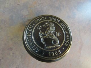 Vintage 1908 Atlantic City Horse Show Brass Medallion/badge 2