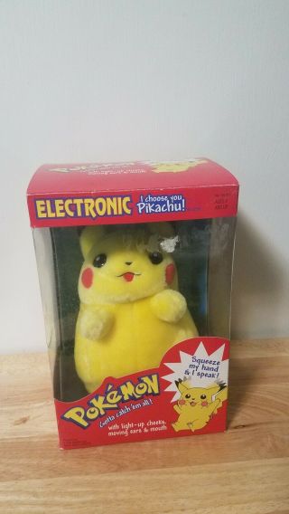 Vtg 1999 Pokemon Electronic I Choose You Pikachu Plush Doll Hasbro Nintendo