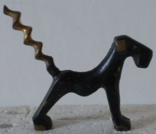 Vintage Brass Airedale Terrier Dog Figural Corkscrew