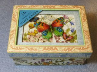 Punch Studio 10 Embellished Butterfly 3 - D Blank Note Cards Nib Kirshner Arts