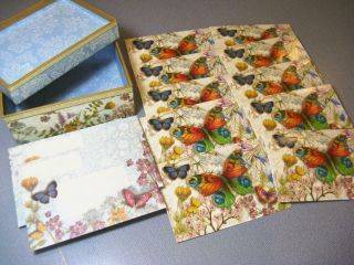 Punch Studio 10 Embellished Butterfly 3 - D Blank Note Cards NIB Kirshner Arts 2