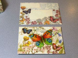 Punch Studio 10 Embellished Butterfly 3 - D Blank Note Cards NIB Kirshner Arts 3